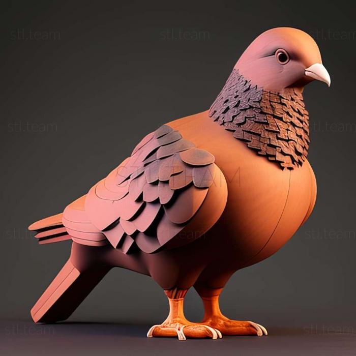 3D модель Марта странствующий голубь известное животное (STL)